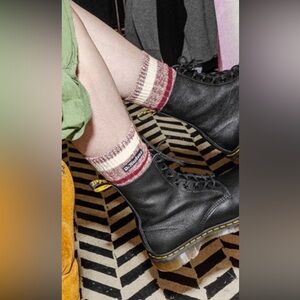 Dr. Martens Burgundy and Cream Knit Socks